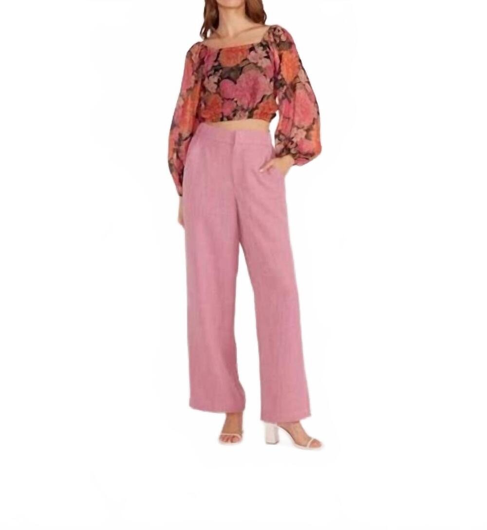 NEW MINKPINK natalie wide leg pants in blush